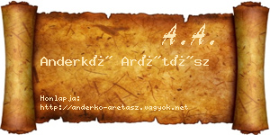 Anderkó Arétász névjegykártya